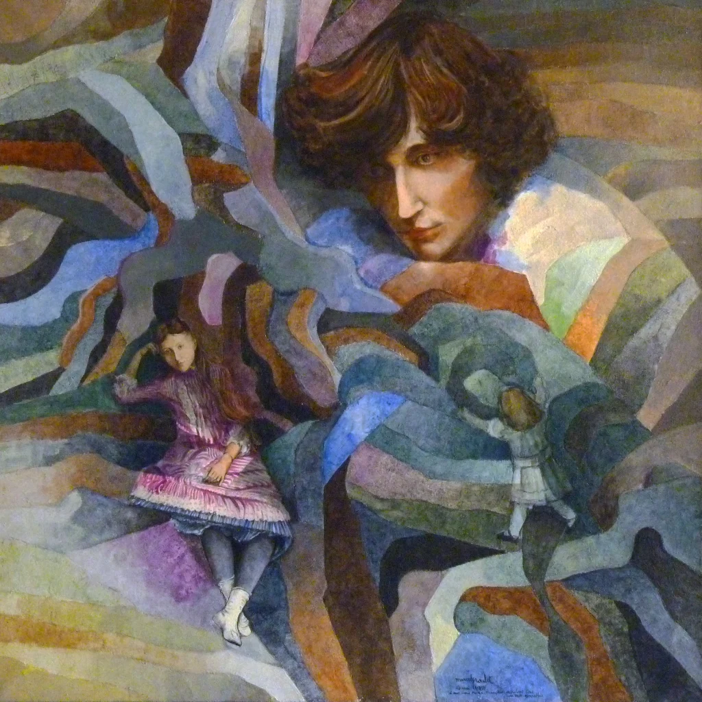 Portrait de Colette, peinture à tempera de Marcel Poulet